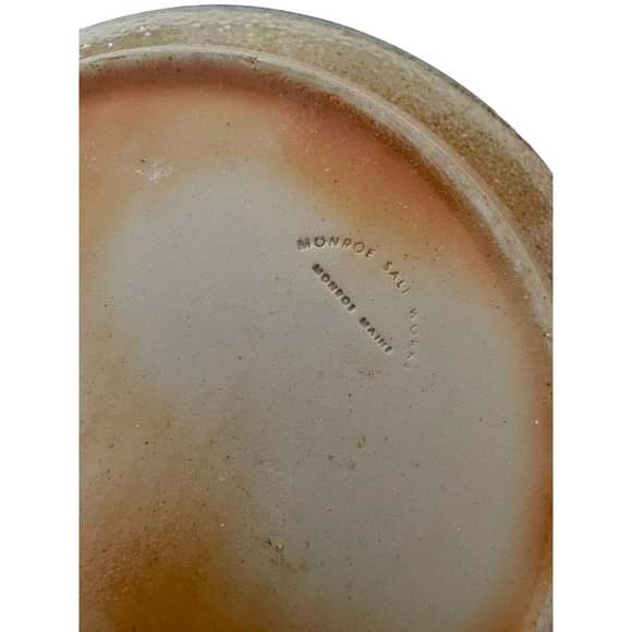 Monroe Salt Works Rooster Luncheon Plate Maine Pottery Salt Glaze Green Rim 9" - Picture 2 of 3